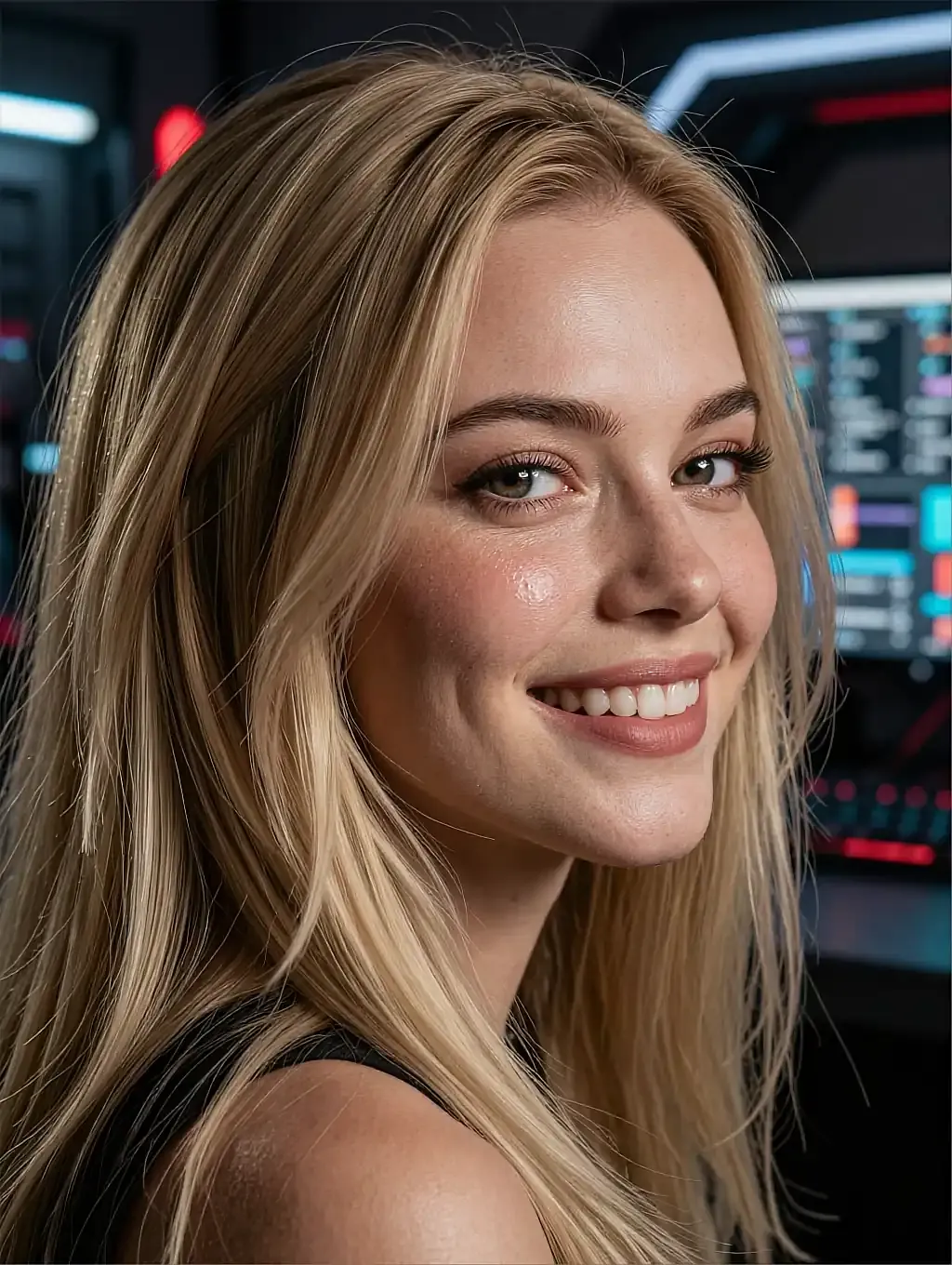 Callie of the roleplay cast, a smiling blonde girl next door